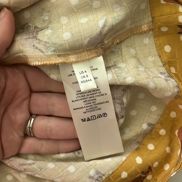 Anthropologie Forest Friends Fox Print Polka dots Mini Dress size US 4 with belt - Picture 11 of 16